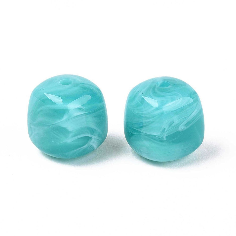 Acrylic Beads, Square, Size: about 16mm wide, 17mm long, 16mm thick, hole: 2.7mm. Package size 10pcs