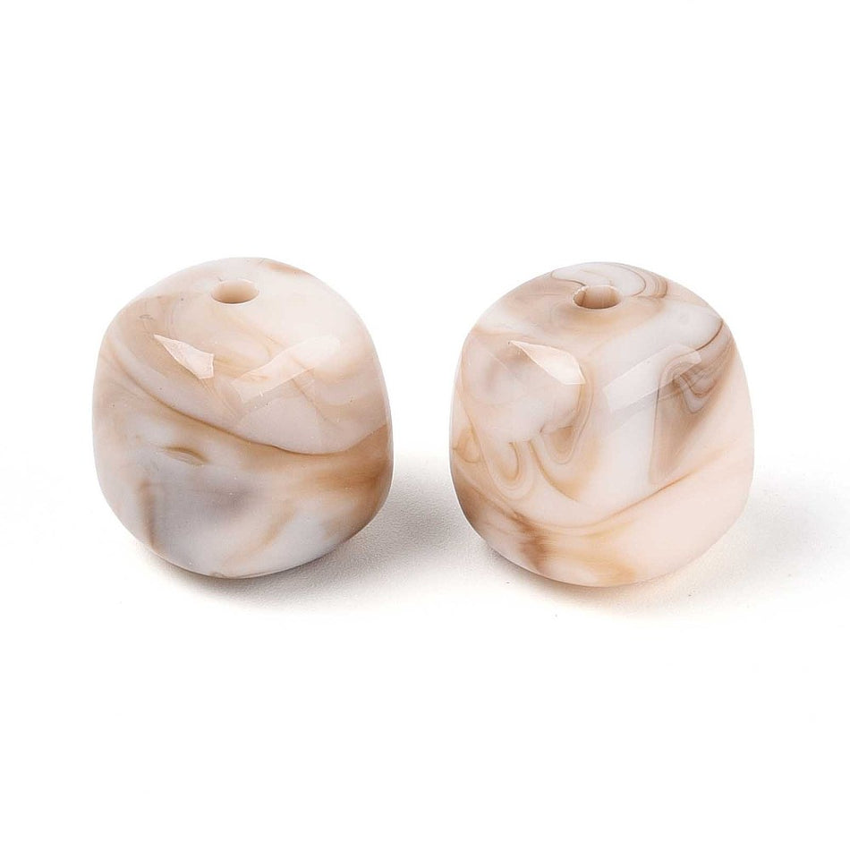 Acrylic Beads, Square, Size: about 16mm wide, 17mm long, 16mm thick, hole: 2.7mm. Package size 10pcs
