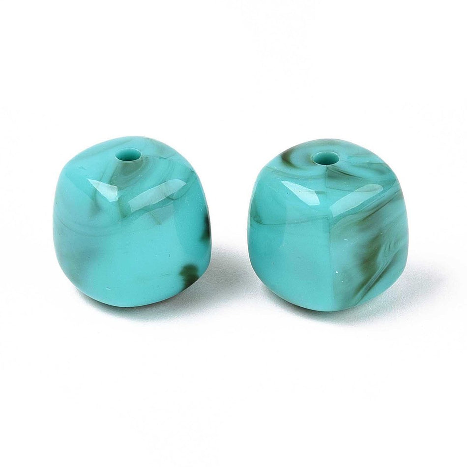 Acrylic Beads, Square, Size: about 16mm wide, 17mm long, 16mm thick, hole: 2.7mm. Package size 10pcs