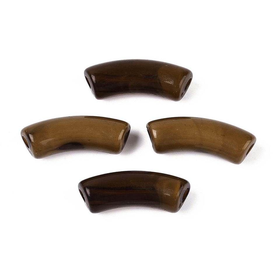 Acrylic Curved Tube, Size: about 1.36 inch(34.5mm) long, 0.51 inch(13mm) wide, 0.43 inch(11mm) thick, Package of 10pcs