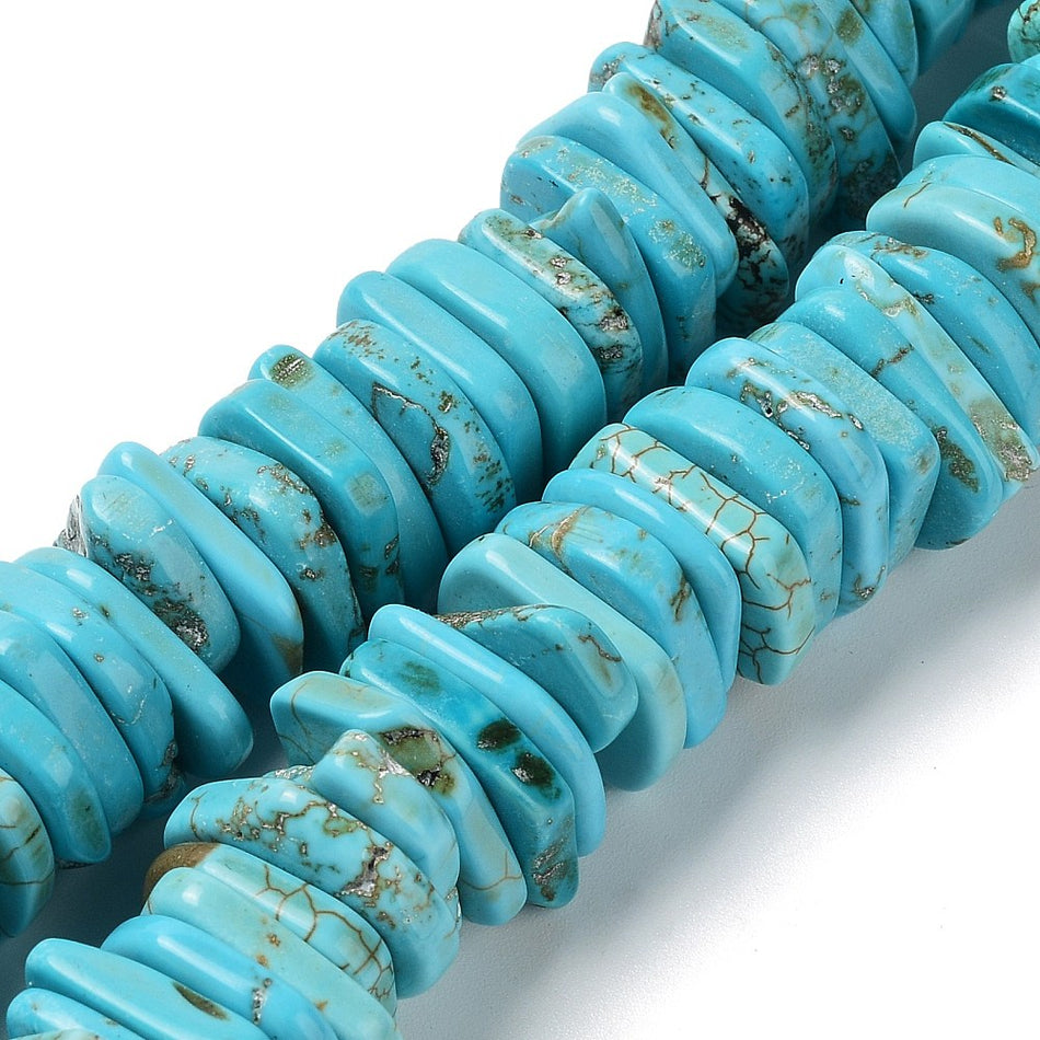 Natural Howlite Chip Beads, Turquoise, Bead Size 10~25mm wide