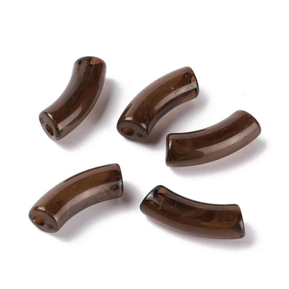 Acrylic Curved Tube, Size: about 1.36 inch(34.5mm) long, 0.51 inch(13mm) wide, 0.43 inch(11mm) thick, Package of 10pcs