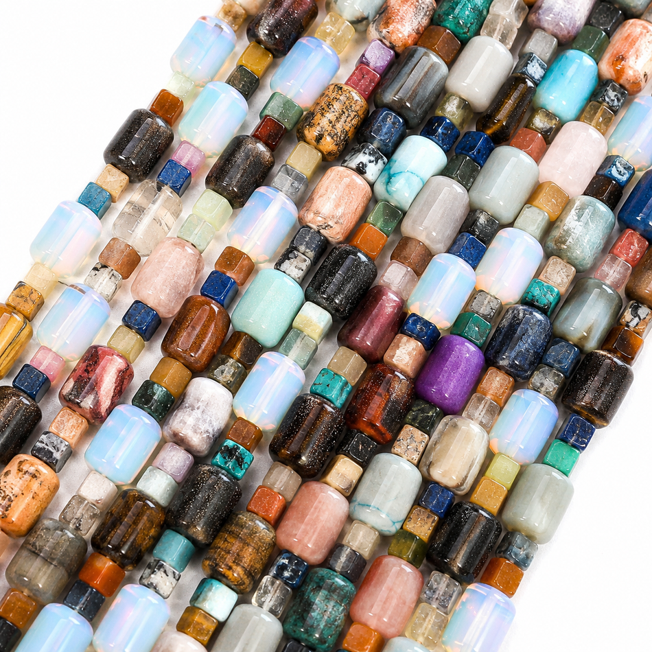 Mixed Shape Bead, 15” Strand, Assorted color, Bead Size 4-12mm