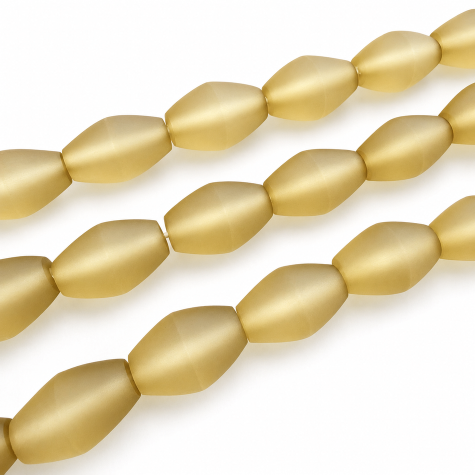 Matte Resin Champagne Barrel Bead 22mm Strand