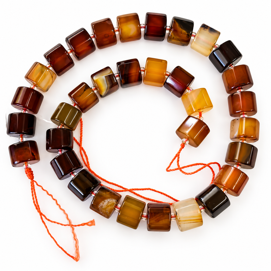 Natural Agate Bead, 15” Strand, Rondelle Bead Size: 14x12mm