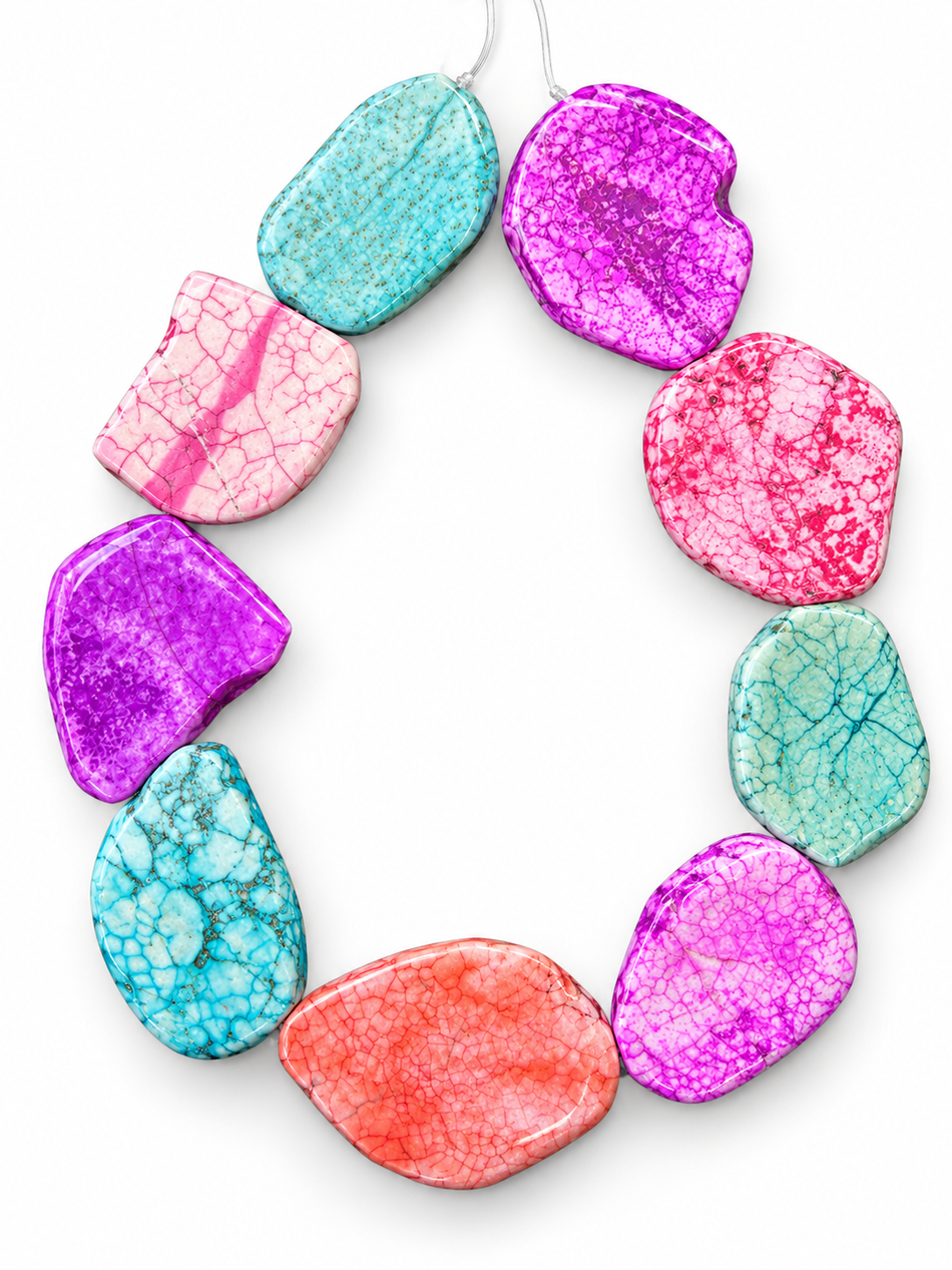 Howlite Slice Bead Strand | Bead Size 30mm-40mm