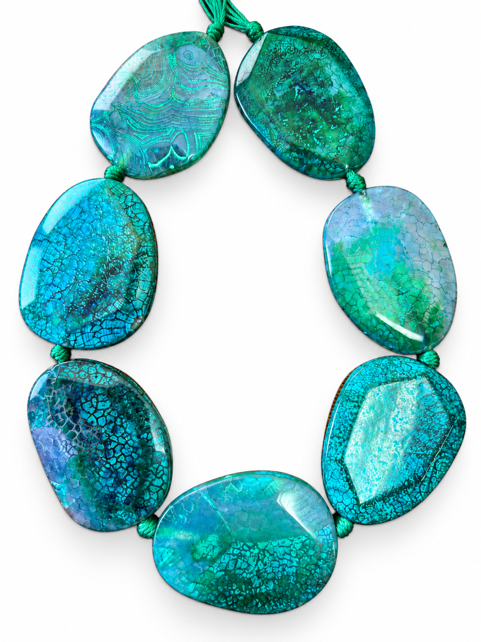 Natural Agate Slice Bead Strand | Bead Size 55-75mm