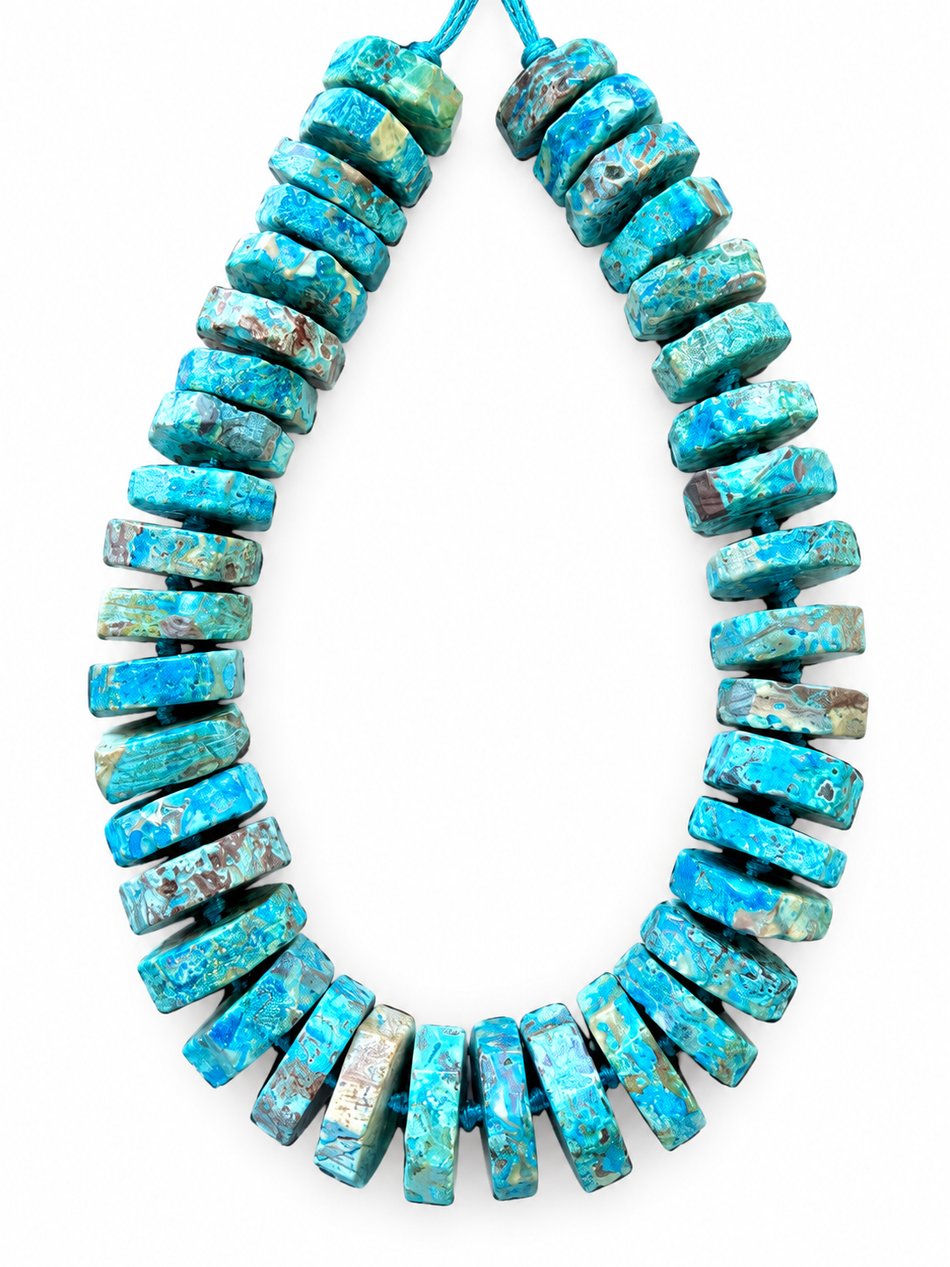 Natural Agate Rondelle Strand | Bead Size 25mm-28mm