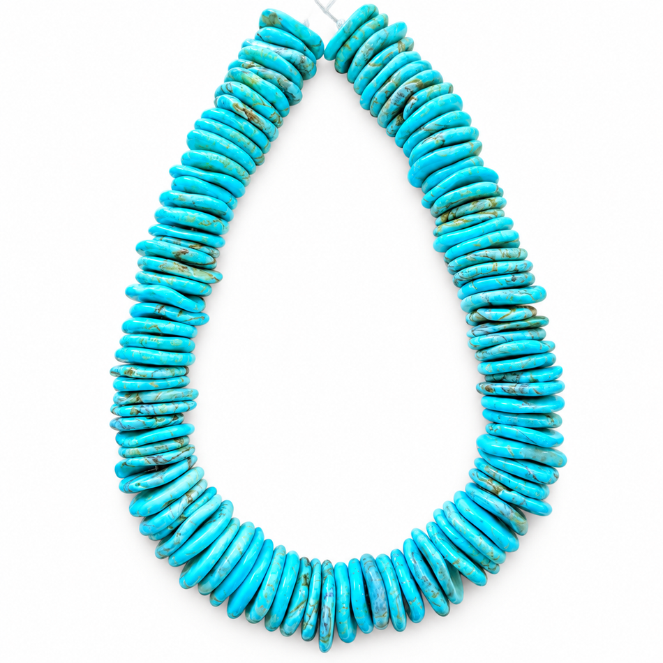 Natural Howlite Disc Bead Strand | Bead Size 18-22mm