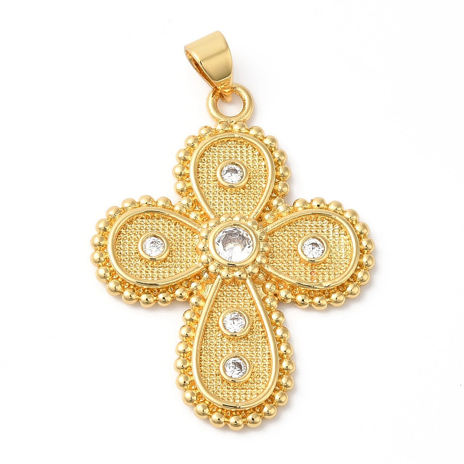 Gold-filled Cross With Zirconia, 33mm