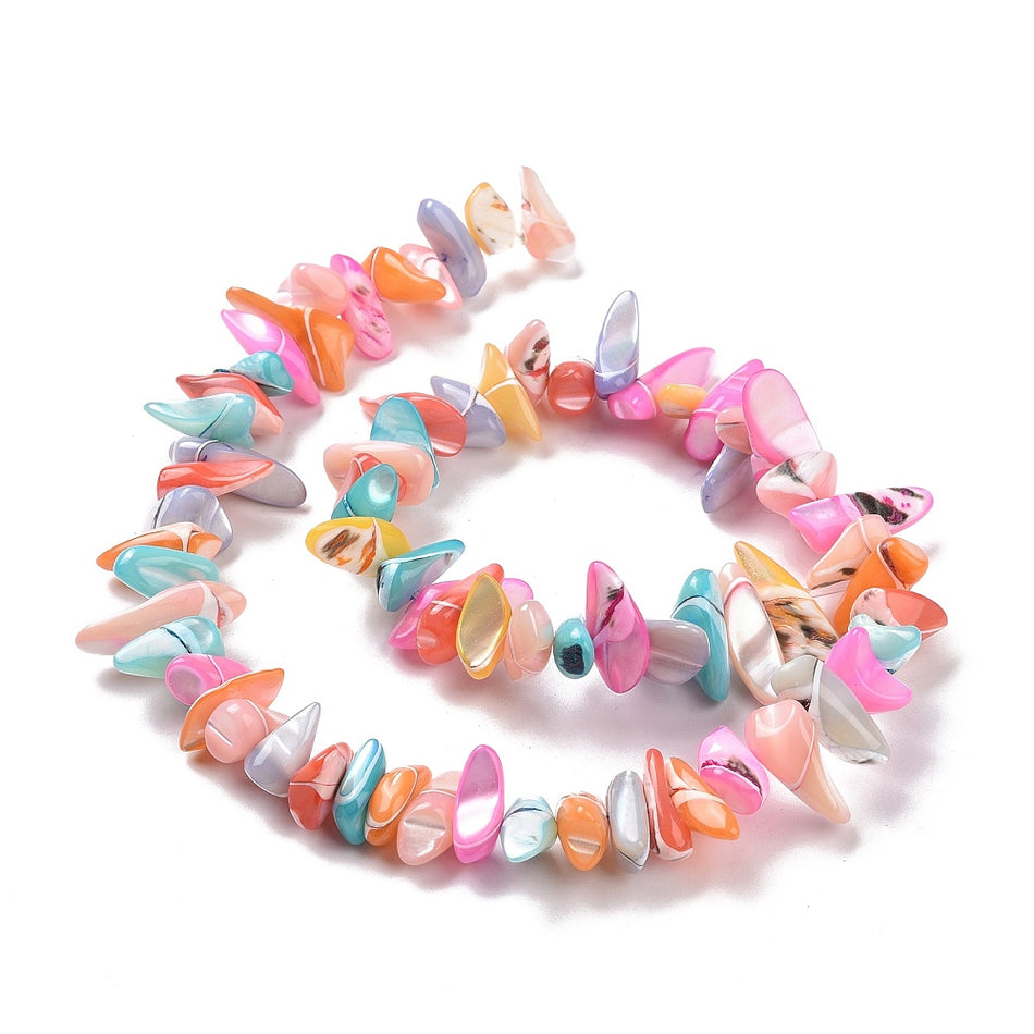 Colorful Shell Nuggets 12mm, Strand