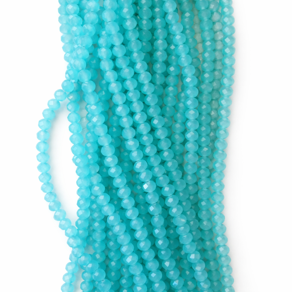 Faceted Rondelle Crystal Strand, 8mm