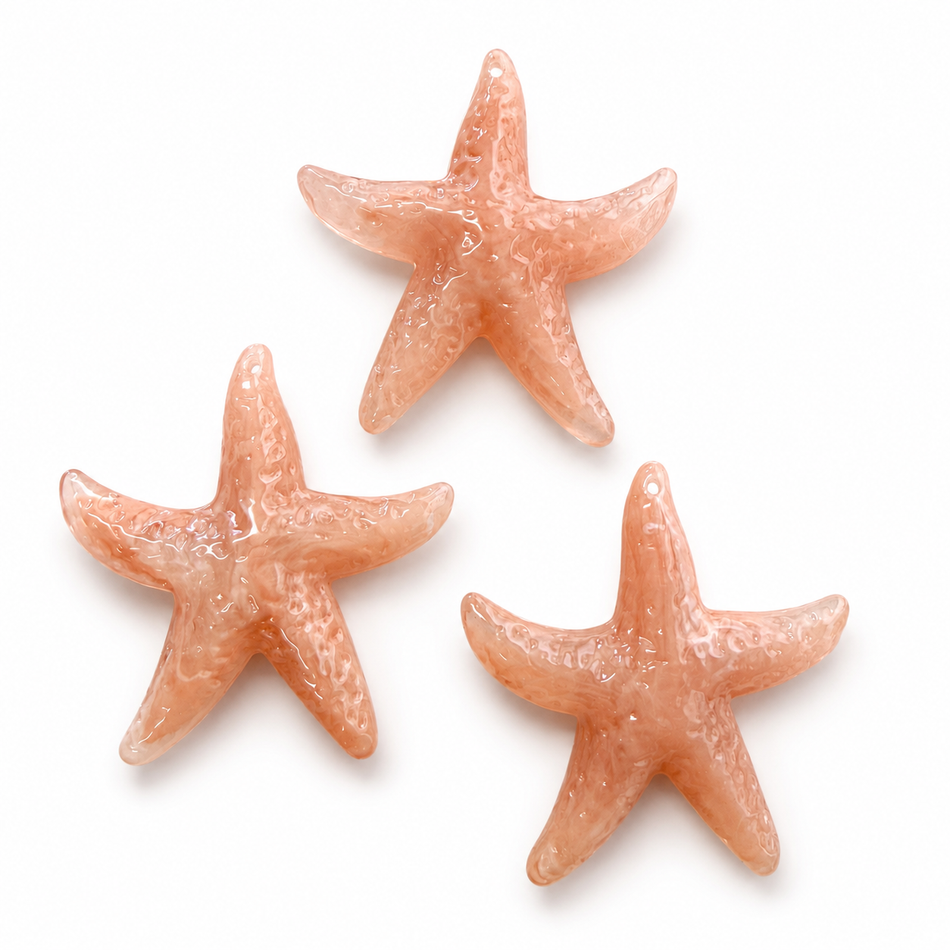 Acrylic Star Pendant Bead 50mm, 3pcs