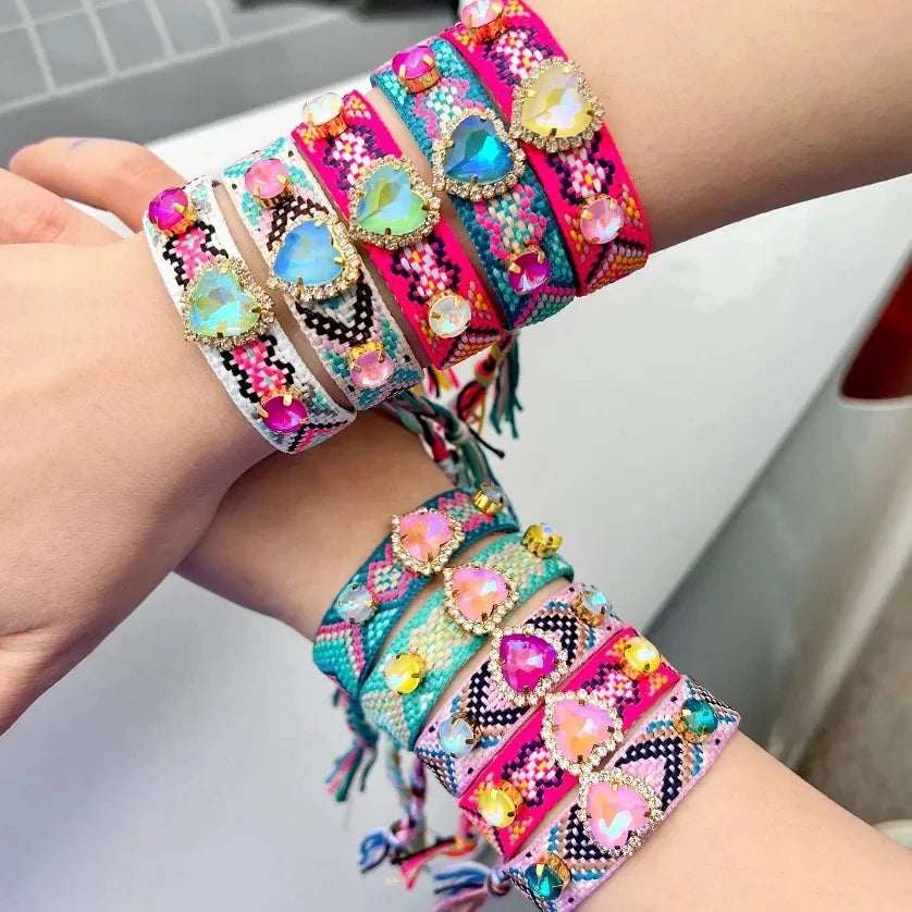 Pulseras de cordón multicolor, 1ud