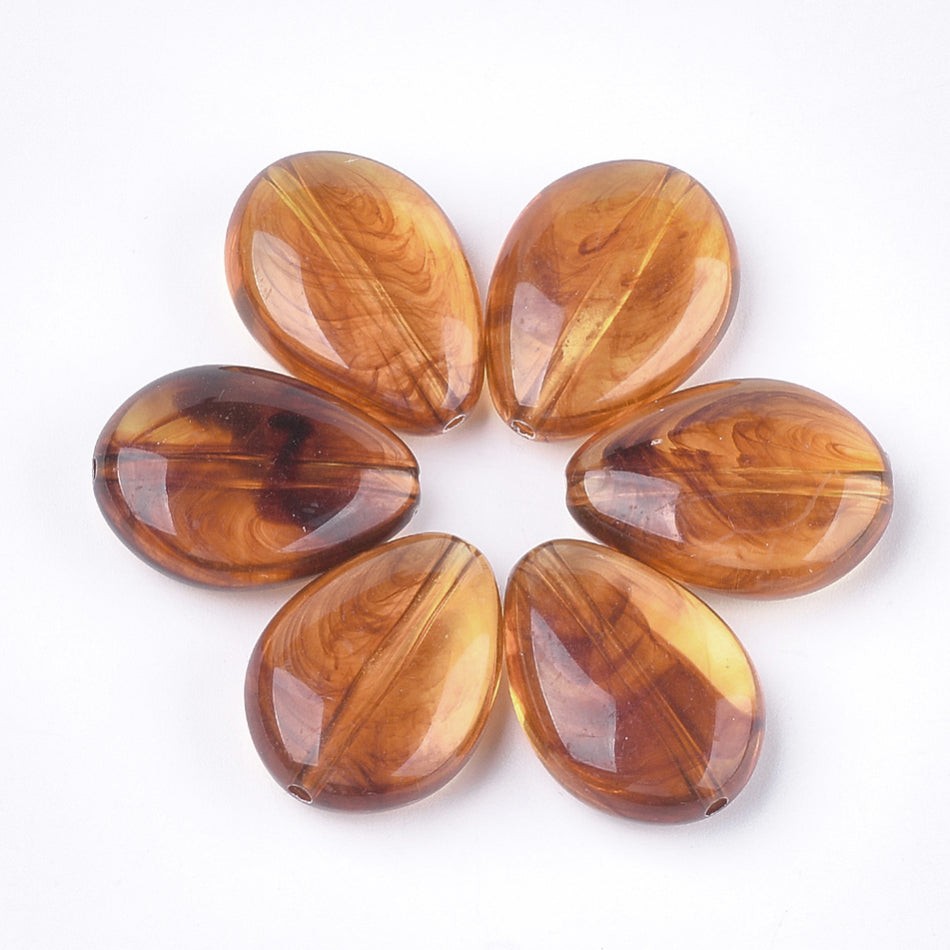 Acrylic Brown Bead Drops, 10pcs