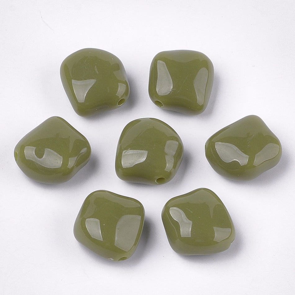 Acrylic Bead Chunks, 8pcs