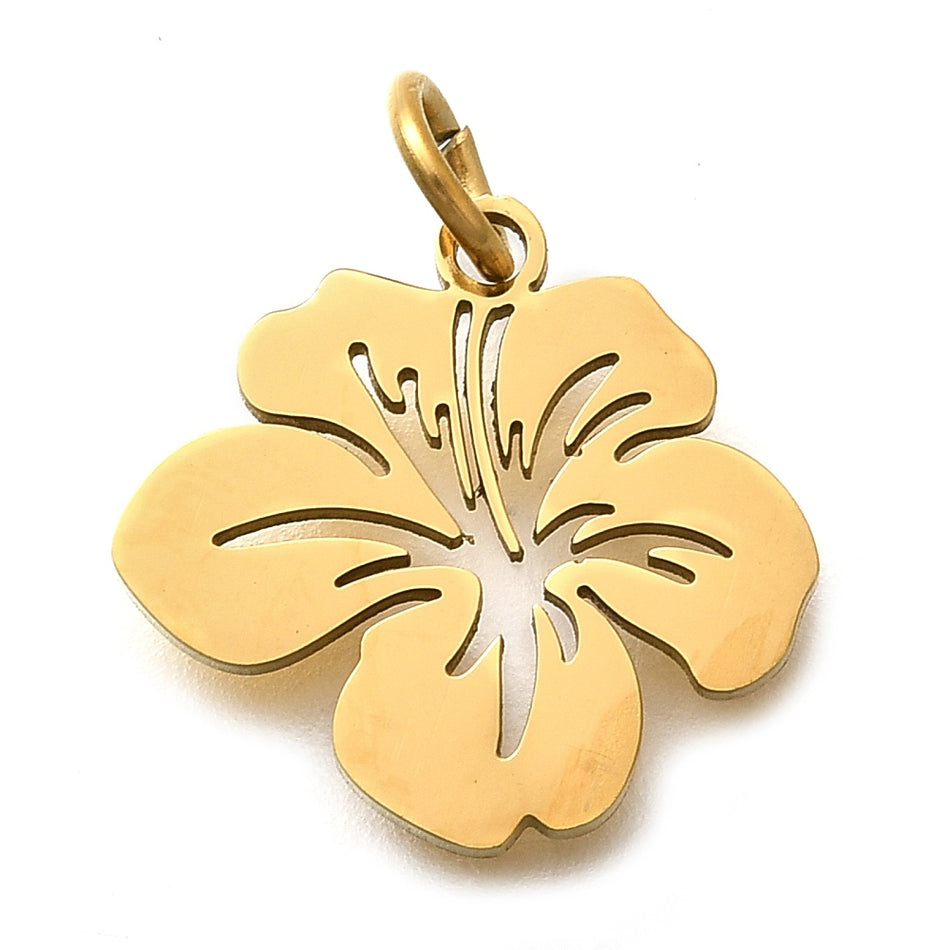 Stainless Steel Amapola Pendant, 2pcs
