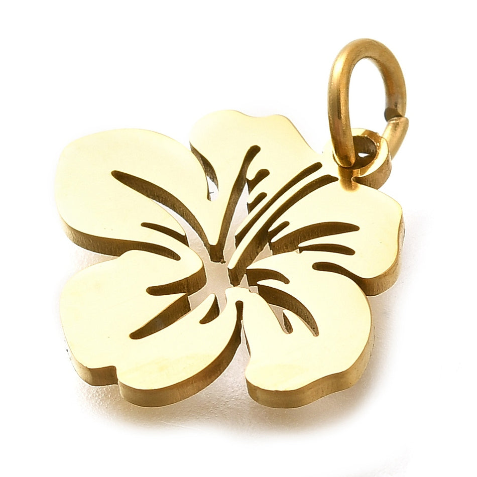 Stainless Steel Amapola Pendant, 2pcs