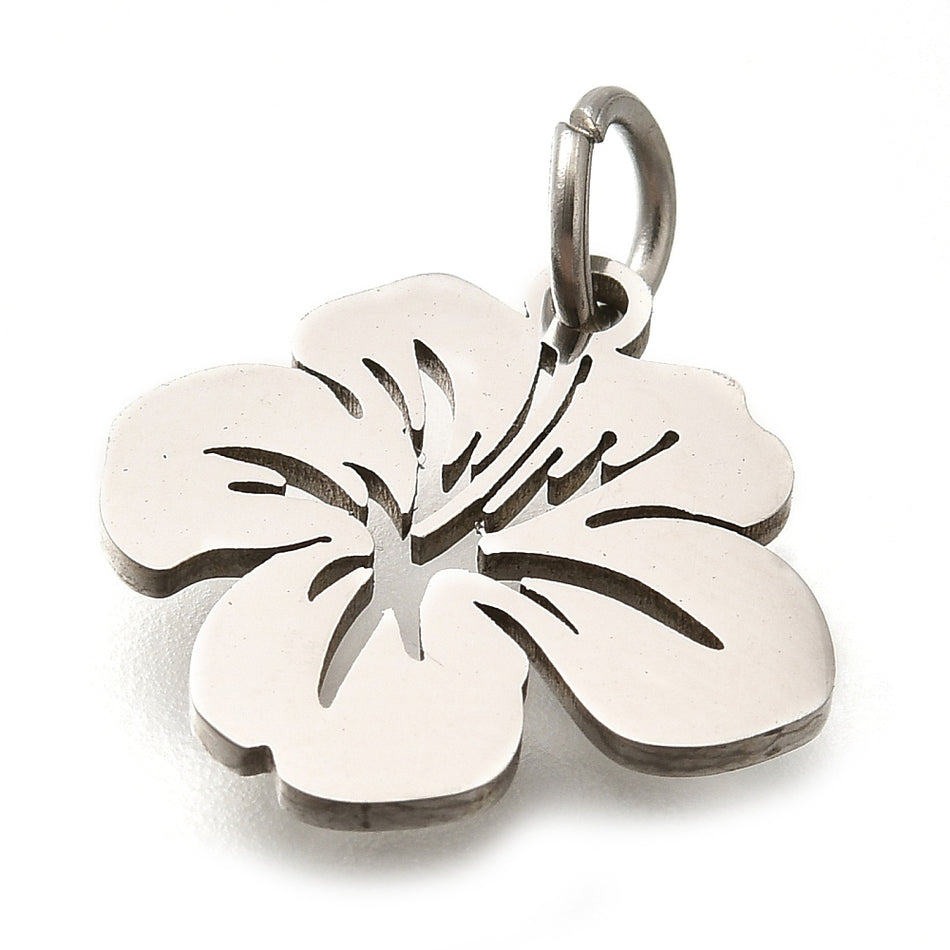 Stainless Steel Amapola Pendant, 2pcs