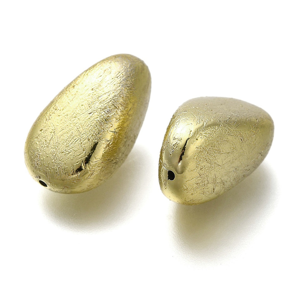 Matte Gold Teardrop Acrylic Bead 24mm, 8pcs