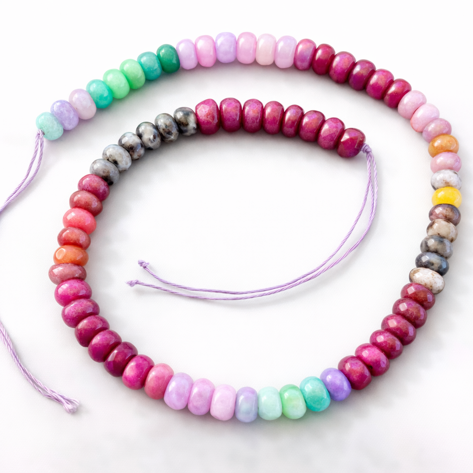 Gradient Multi-Color Jade Faceted Strand, 8mm