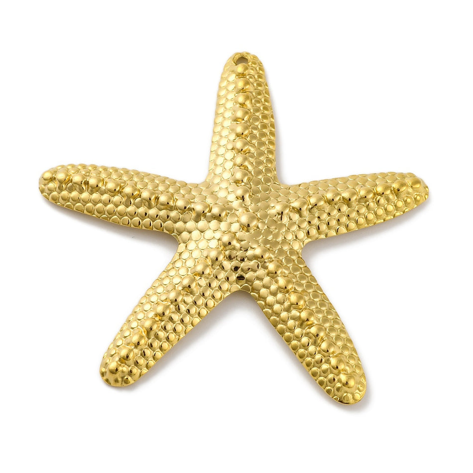 Stainless Steel Starfish Pendant 57mm, 1pc
