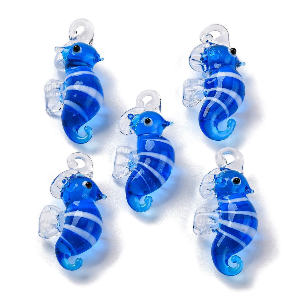 Lampwork Seahorse Pendant 35mm, 1pc