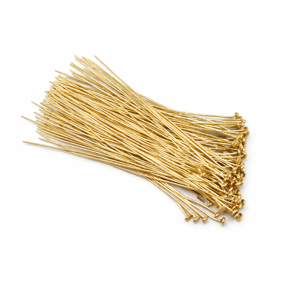 Gold Filled Head Pins 2.5”, 100pcs