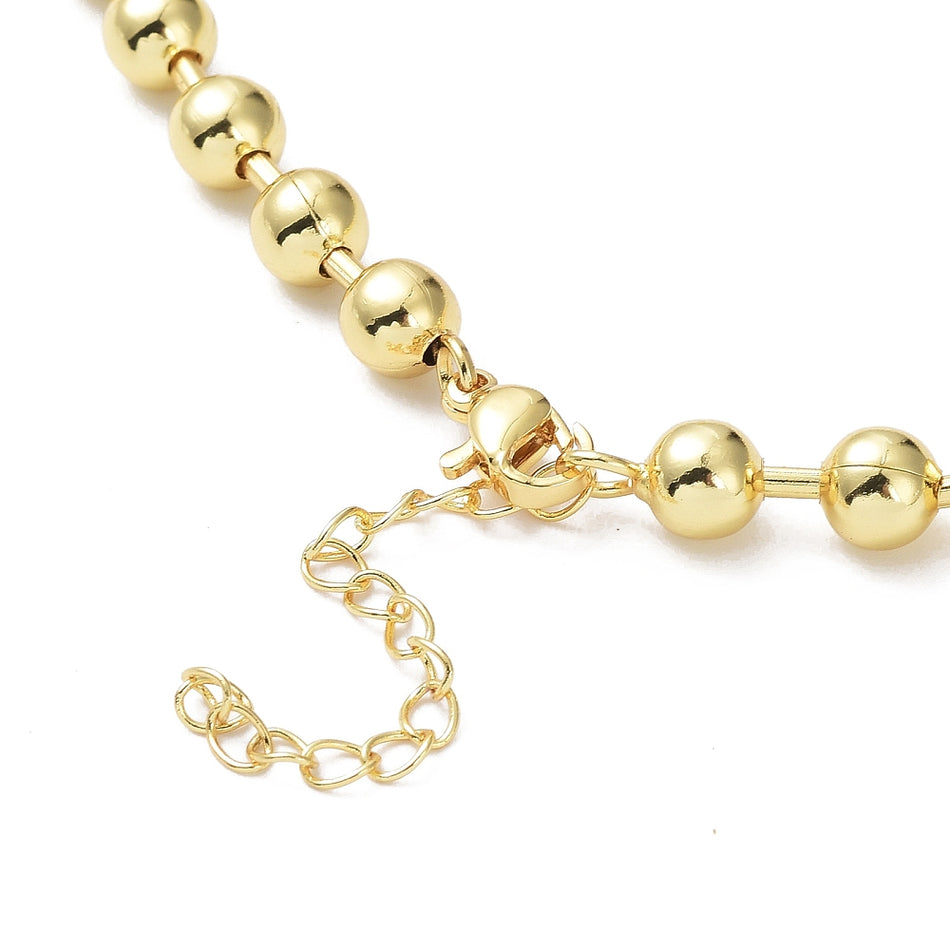 18k Gold-Plated Military 6mm Ball Chain Necklace, 17inches