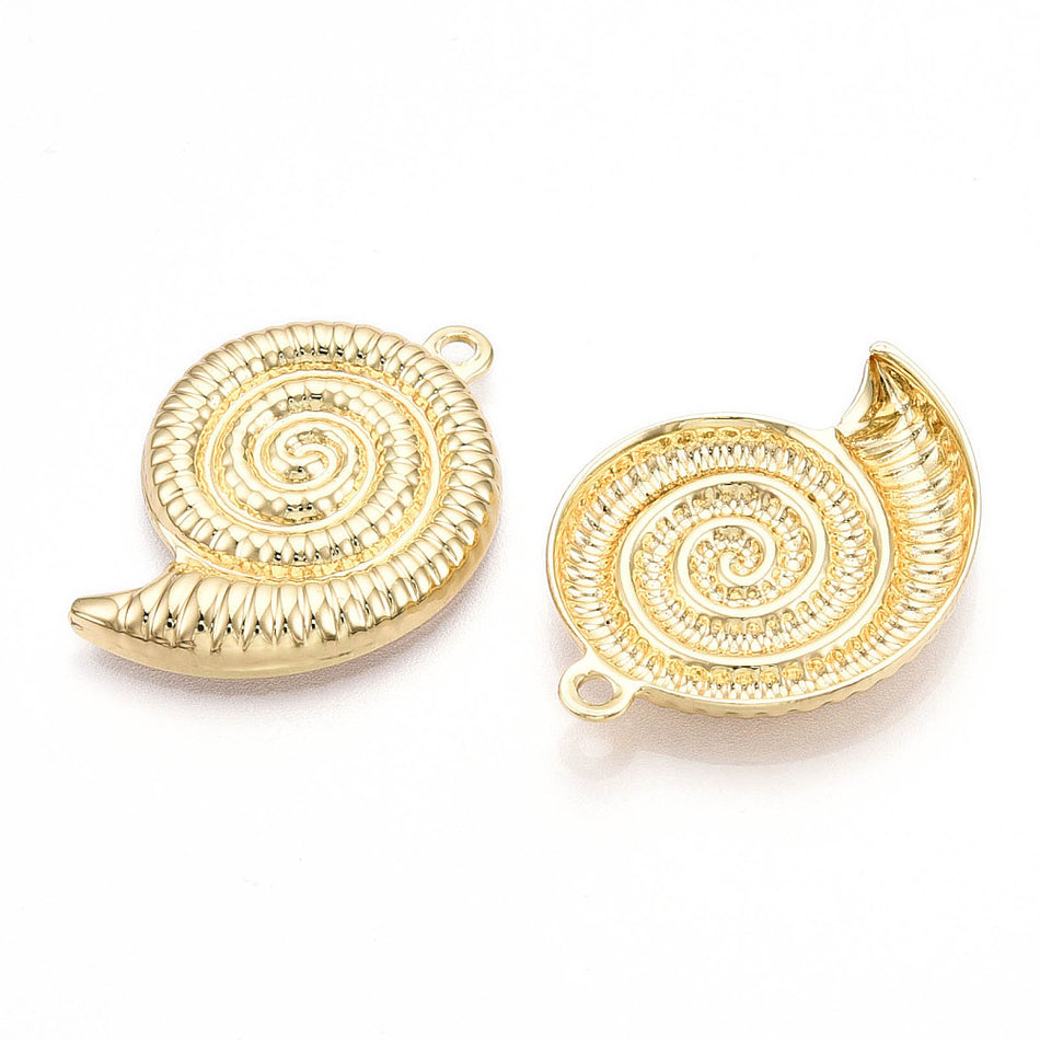 Gold-Filled Shell Pendant 31mm, 2pcs