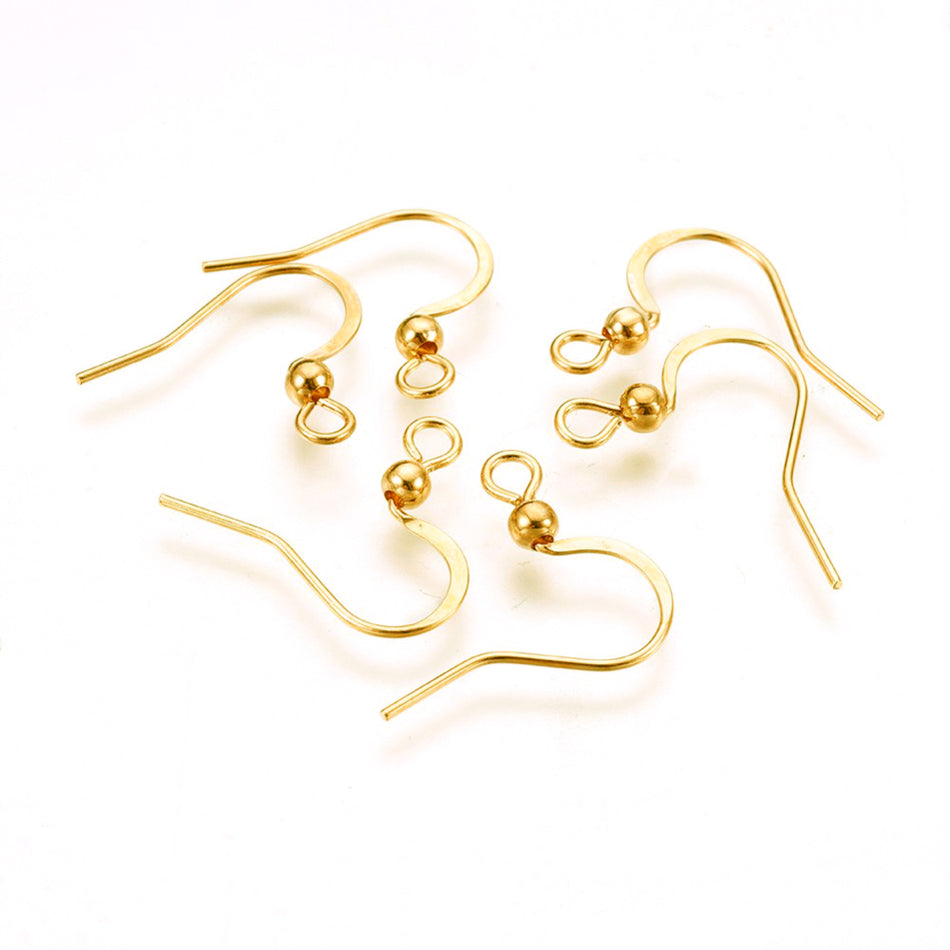 Stainless Steel Earring Hooks 16mm, 20pcs