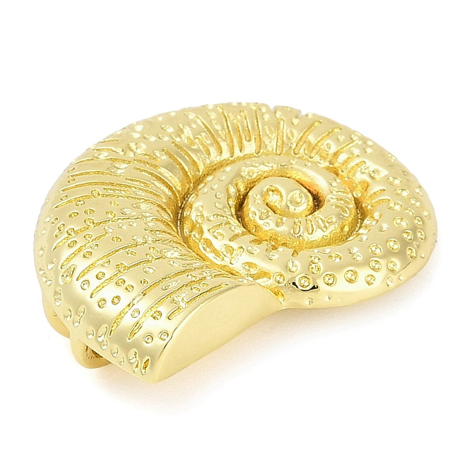 18k Gold Plated Shell Pendant 26mm, 1pc