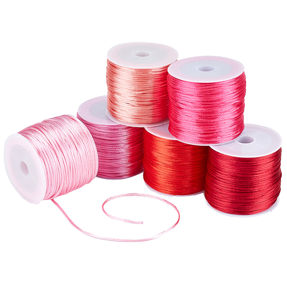 Mixed Color Rattail Cord 1mm, 5 Rolls