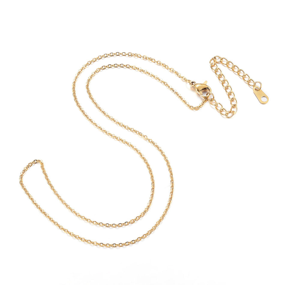 Stainless Steel Gold Chain Necklace 16inch, 10pcs