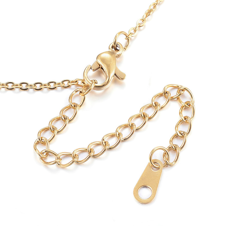 Stainless Steel Gold Chain Necklace 16inch, 10pcs