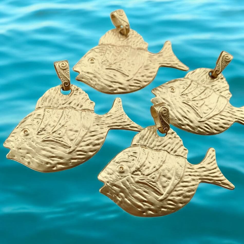 Gold-Filled Fish Pendant 60mm, 1pc