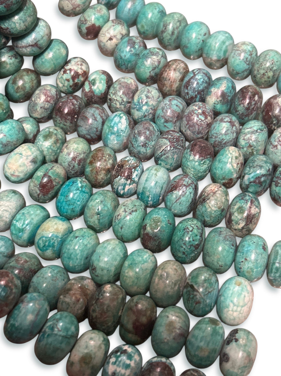 Aqua Rondelle Bead Turquoise Strand, 18mm