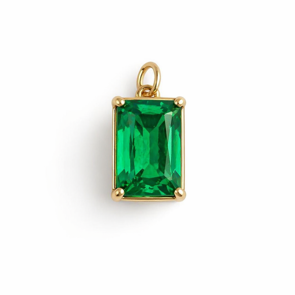 Gold-Filled Zirconia Pendant, 14mm, 1c