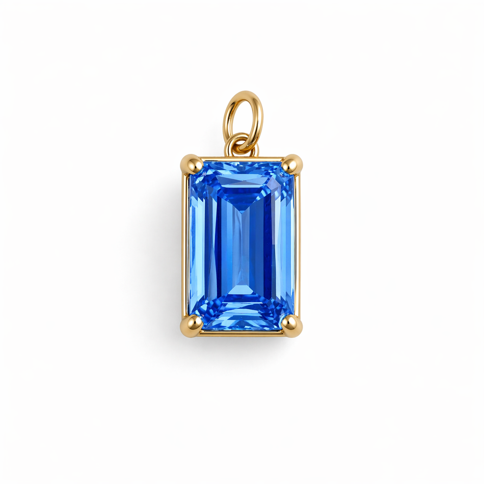 Gold-Filled Zirconia Pendant, 14mm, 1c