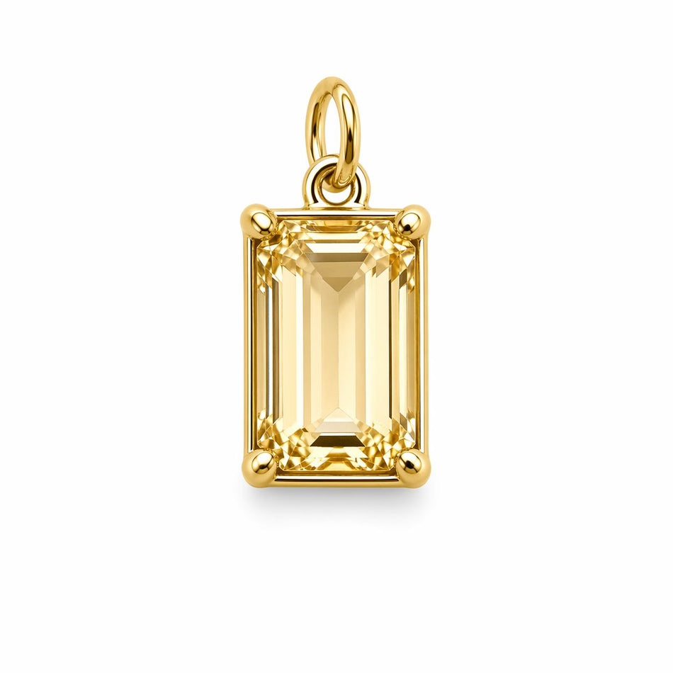 Gold-Filled Zirconia Pendant, 14mm, 1c