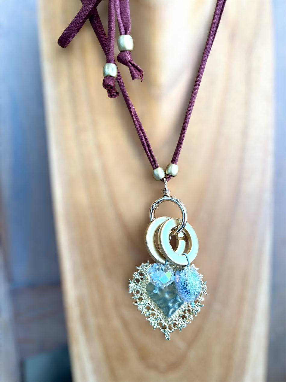 Gold Matte Heart Necklace Kit