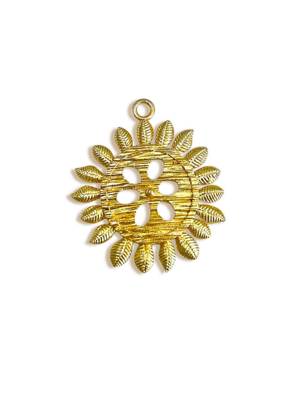 Gold-Filled Sun Flower Pendant 44mm, 1pc