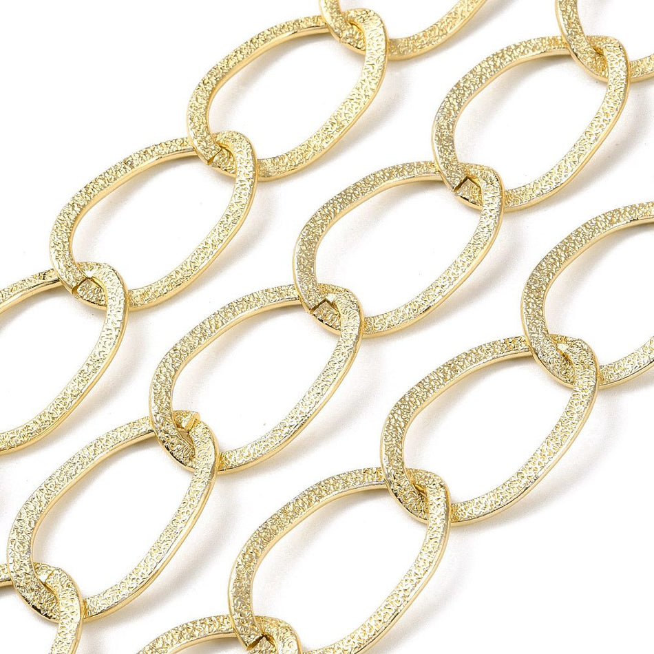 Gold Textured Aluminum Chain 40mm
