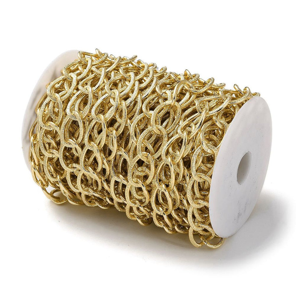 Gold Textured Aluminum Chain 24mm, 1 Yard