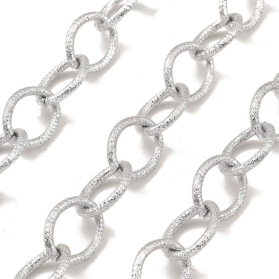 Silver Textured Aluminum Chain 18mm