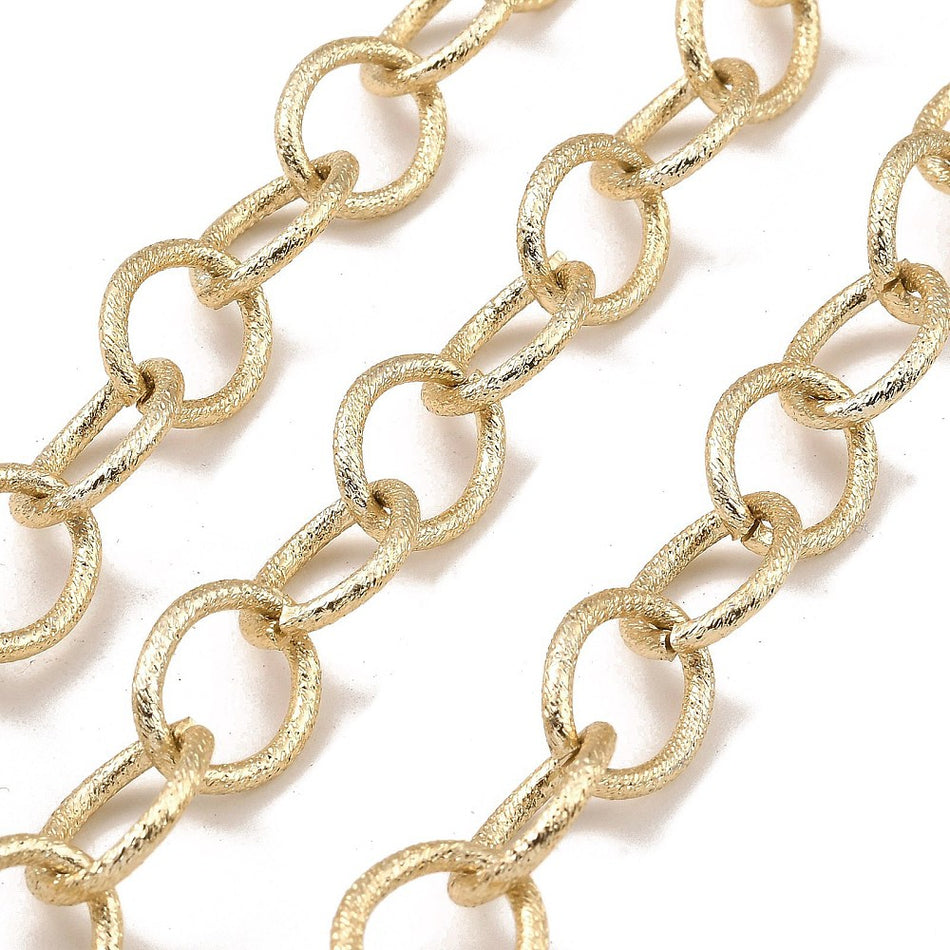 Gold Textured Aluminum Chain 18mm