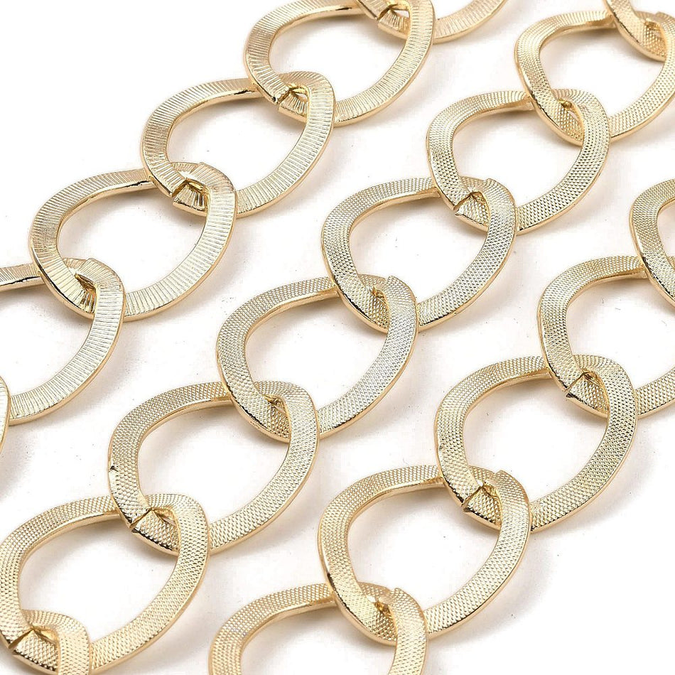 Textured Gold Aluminum Chain 32mm