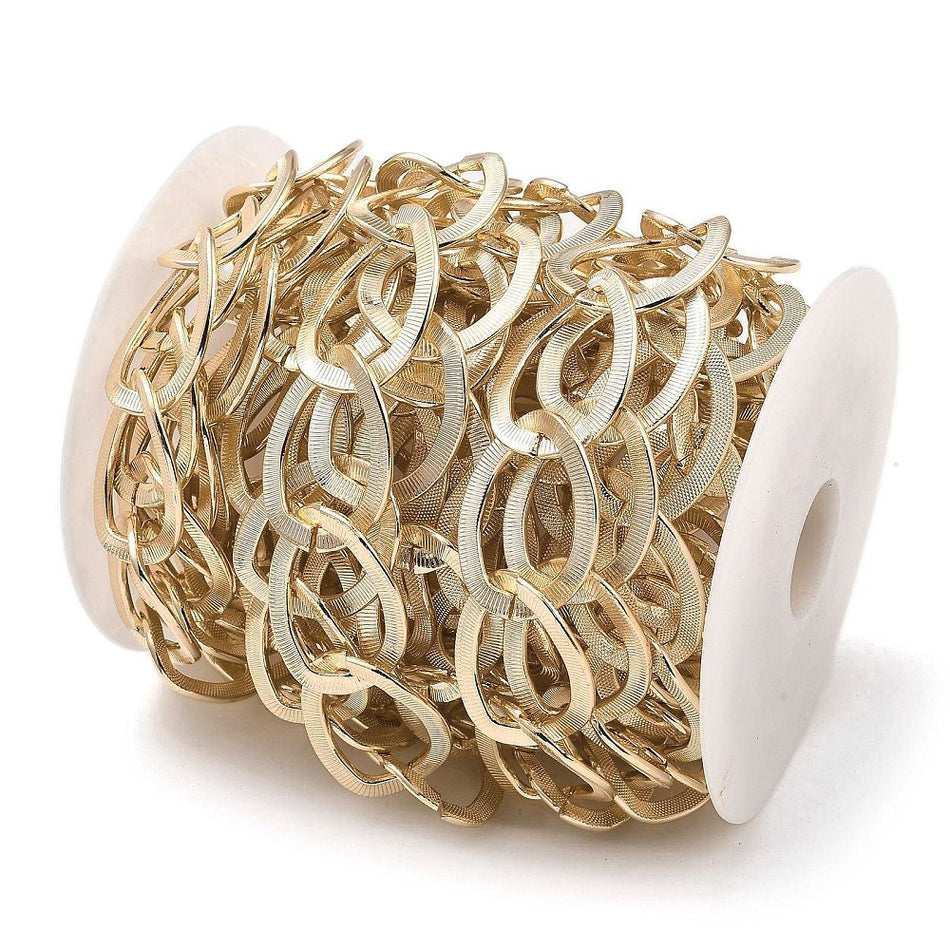 Textured Gold Aluminum Chain 32mm