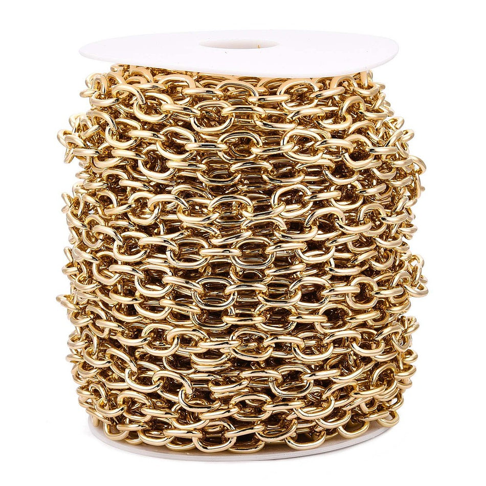 Gold Aluminum Chain Spool 12.5mm, 20 Yards