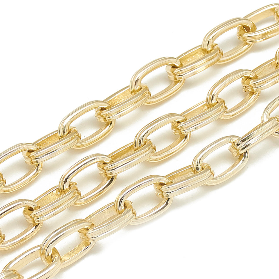 Gold Aluminum Chain 14mm, 1 Yard